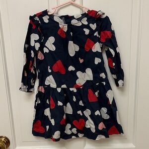 GAP Kids Heart Print Dress - Navy, Red, White